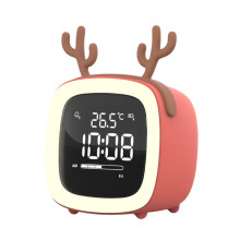 Réveil avec mode nuit, affichage de la température et grands chiffres, horloge numérique LED rechargeable avec double alarme et fonction snooze,