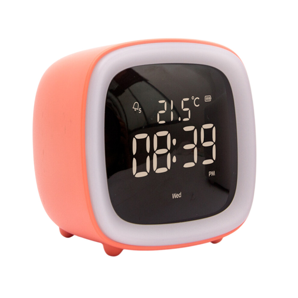 Alarm Clock with LED Digital Display, Dual-Alarm Functionality and Big Numbers for Easy Reading, Temperature Display and Night Light with Rechargeable