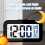 LCD Alarm Clock with Smart Digital Display, White Soft Background Lights Wide Viewing Angle Electronic Timepiece, Snooze Function Ultra-Quiet Scanning 3