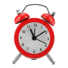 Analog Alarm Clock with Twin Bell, Retro Twin Bell Mini Portable Alarm Clock for Bedroom Desk Office, Silent Non-Ticking Movement Battery Operated wit