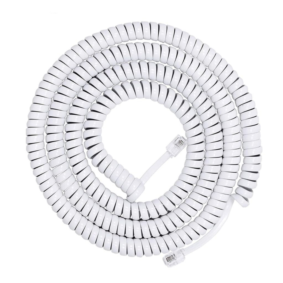 Rj9 Rj11 4P4c Telephone Cable Lindlines 3 Meters Compatibility For Stable Connection And Easy Installation White 9426802463248