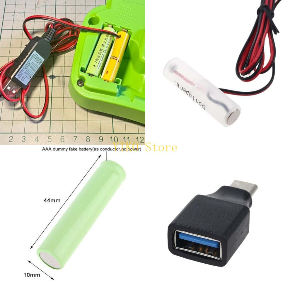 K32c Usb/Type C Mains Convert To Aa Aaa Battery Can Replace 1-4Pc Battery Black 6935161435832