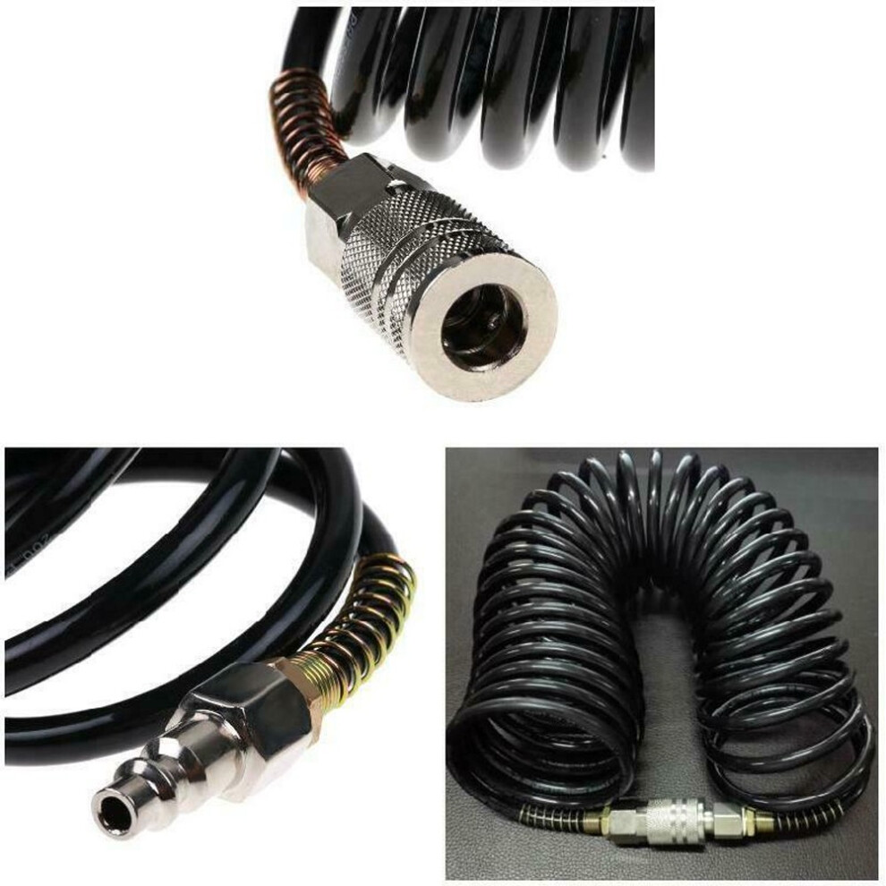 7.5M Pneumatic Air Hose Tube Pe Pneumatic Adapter Quick Coupler Inflating Coil Air Hose Compressor Quick Connector 6935161433470