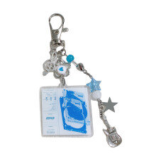 Sturdy Metal And Plastic Keychain Adornment For Music-Blue