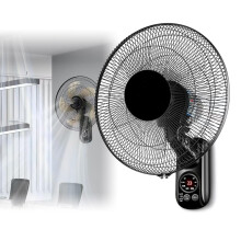 16Inch WallMounted Fan With Remote, 5 Blades, 3 Speeds, 58W Silent Oscillation, For Bedrooms Offices Restaurants