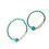 Ensemble de 2 bracelets créatifs en perles de-Fleurs bleues 1