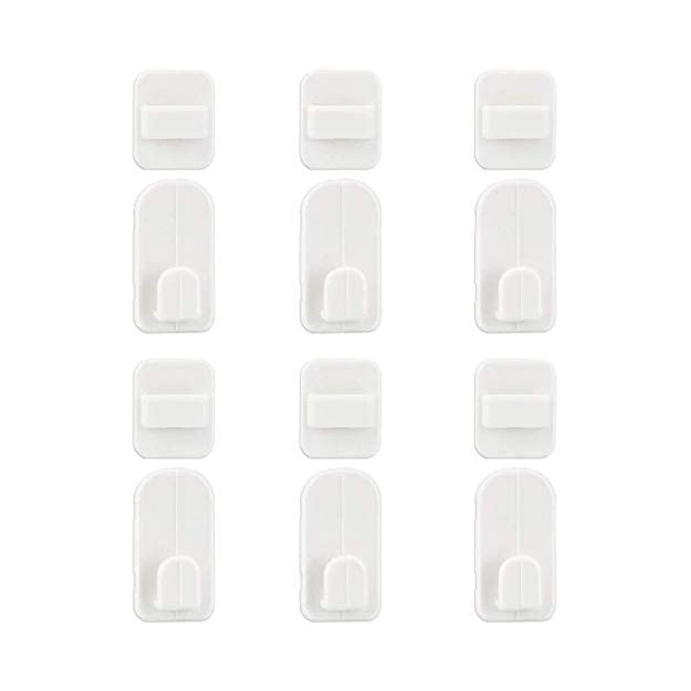 White Adhesive Hook For Decorative Items Fixing, Adhesive Nail Ensuring Secure Mounting Without Drilling On Sensitive Surfaces (6 Pairs) 9347418503688