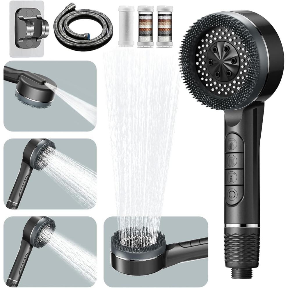 Hard Water Filter Shower Head Bh01 With 15 Stage Filtration, 4 Spray Modes, High Pressure, 1.5M Hose 9347817963359