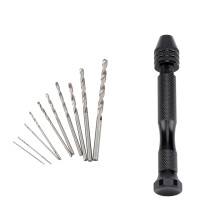 Conjunto de furadeira de precisão com microbrocas helicoidais, furadeira manual de liga de alumínio para joalheria e modelismo, kit de furadeira