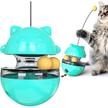 Cat Exercise Toy with 360 Degrees Rotating Action, Soft and Light Interactive Cat Toys Featuring Food Dispenser and Tumbler Ball, With Catnip Inside