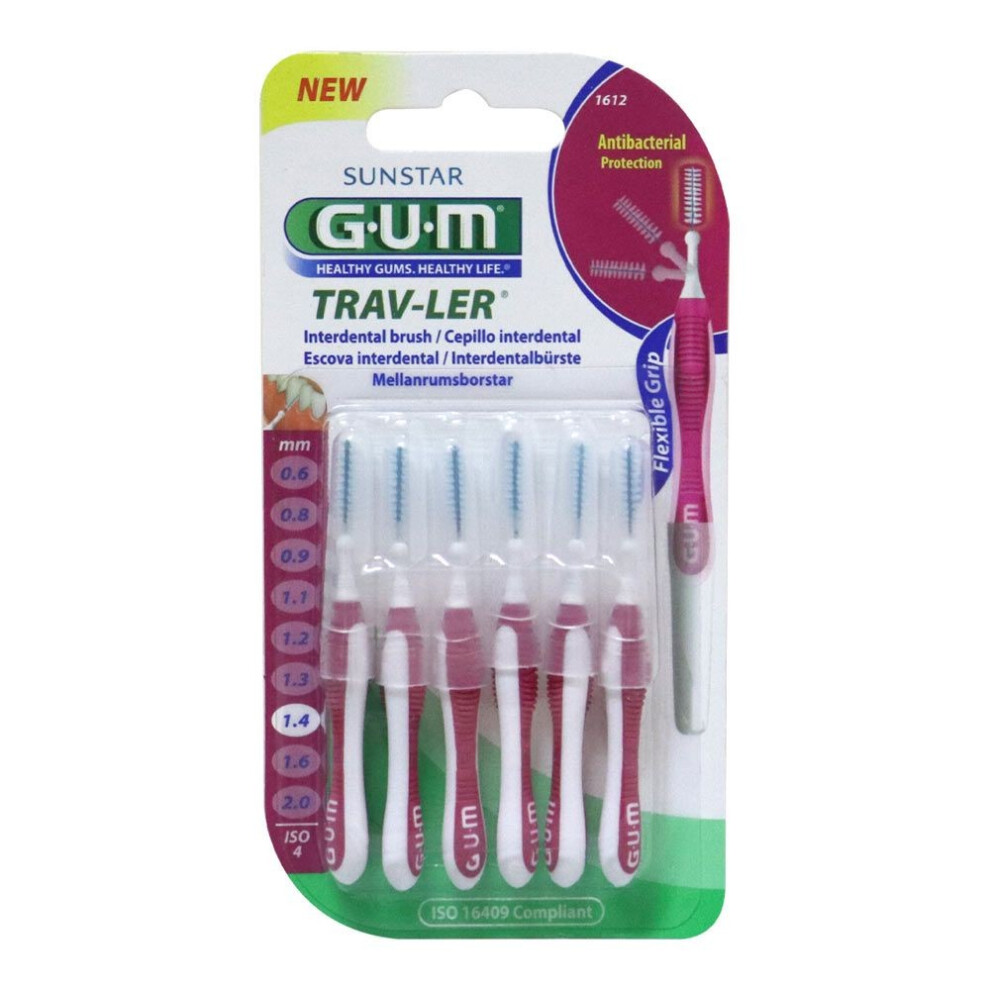 Butler gum Travler Interdental Brush 1612 - Pack of 6  | Plaque Removal And gum Health