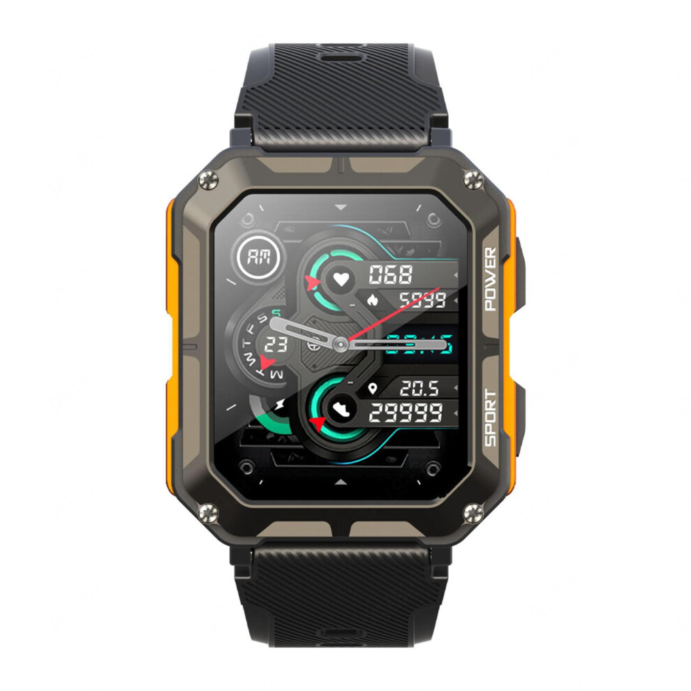 Military Smart Watches For Men 1.83In Display Ip68 Rugged 120 Modes 24/7 Hr Spo2 Bp Sleep/Calls Android/Ios Orange 9347817964240