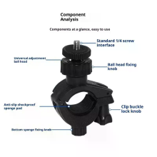 Universelle 1/4" Schraube 36 drehbare Montage Moto Handle Clip Halter für 11 10 9 8 7 6 5 4 3 Action Fahrradlenkerhalter
