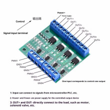 1Pcs Optokoppler isolierte Treiberplatine für LED-Beleuchtung und DC-Motorsteuerung 4-Kanal-PWM-MOSFET-Schalter