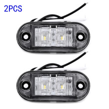 12V 2Pc weiße LED-Seitenmarkierleuchten – Wasserdicht 0,5W für Auto, Anhänger, Wohnwagen und Lkw