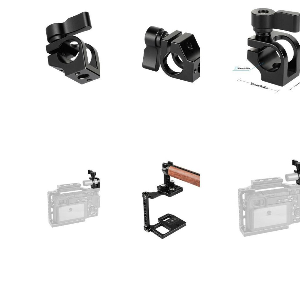 Aluminum Alloy 15Mm Single Rod Holder Clamp Mount For Photography Equipments 6935161510577