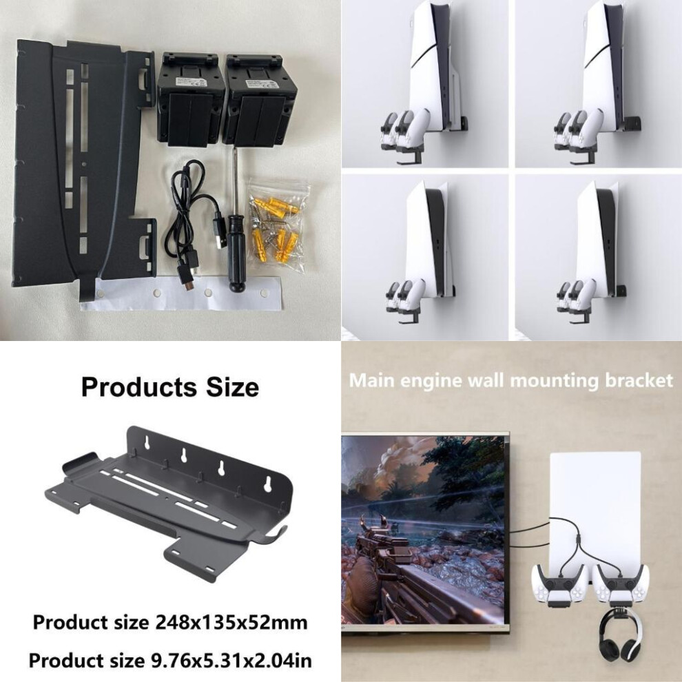 Universal Wall Mounted Holder With Ventilation & Double Stations Space Saving Abs Wall Brackets For Controllers 6935161509083