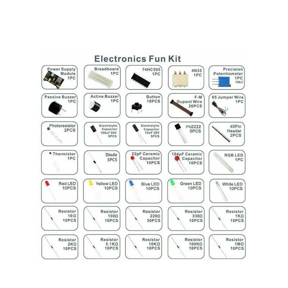 Diy Project Starter Kit For Arduino Kit Electronic Diy Kit Electronic Component Set With Box 830 Tie-Points Breadboard 6935161508871