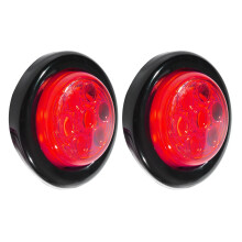 2Pcs Rot 2 Zoll 7-LED Rundwagen Anhänger Seitenmarkierlampe Rücklicht 24V Universal für Wohnmobil-Ute UTV-Bootscaravan