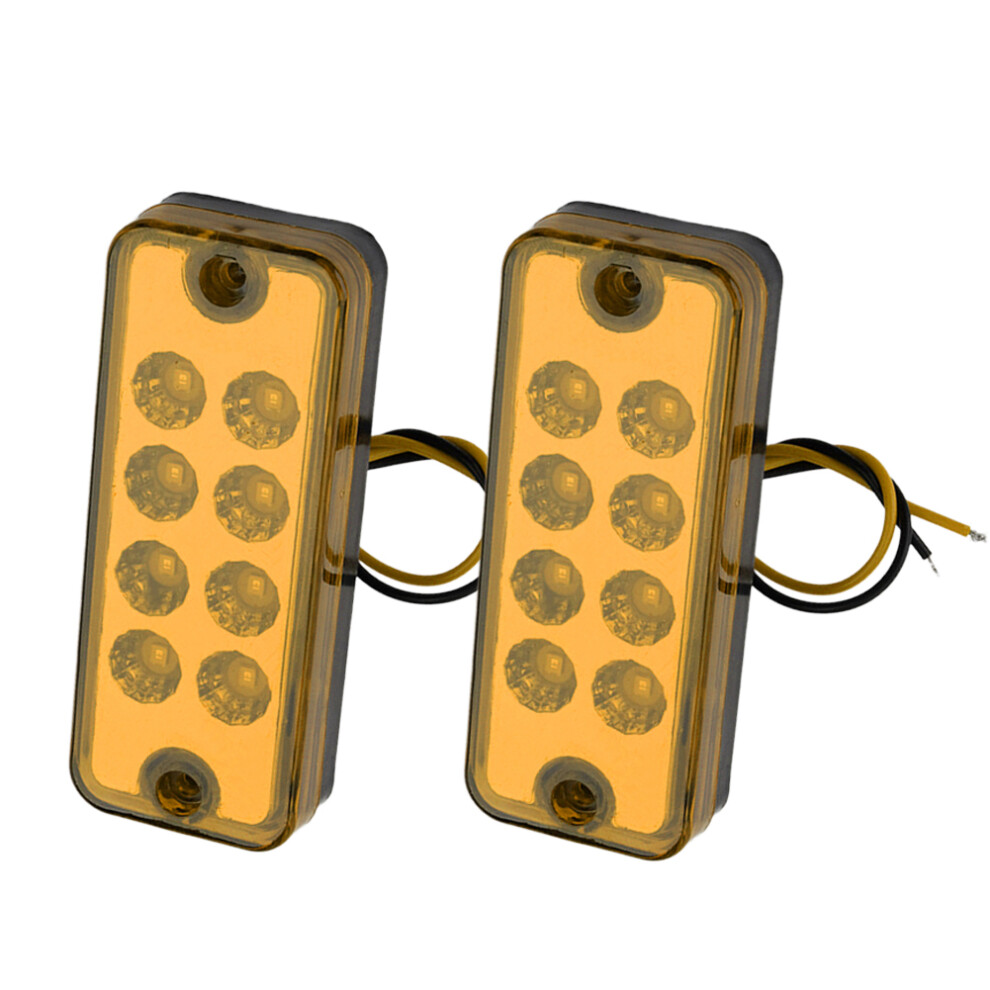 2Pcs 8 Led Side Marker Indicator Clearance Lamp 12V Universal For Truck Trailer Lorry Atv Suv Ute Pickup Car Boat Amber/Light 6935161485172
