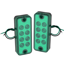2Pcs Green 8 LED-Seitenmarkierung, Anzeigelampe, 12V-Universal, für Lkw, Anhänger, LKW, ATV SUV UTE Pickup, Boot,