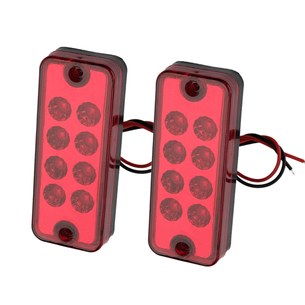 2Pcs 8 Led Side Marker Indicator Clearance Lamp 12V Universal For Truck Trailer Lorry Atv Suv Ute Pickup Car Boat Red/Light 6935161484915