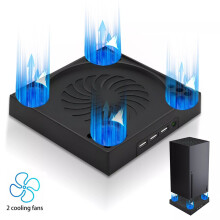 Kühllüfter für die Xbox Series X mit 3 USB-Anschlüssen Series X Externer Kühler Turbo-Temperaturkontrolllüfter Konsolen-Stehmontage