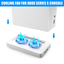 Für Xbox Vertical Stand mit 2 Kühllüftern, Series S-Kühler, für Xbox Series S-Spielkonsolenhalter mit 2 USB-Anschlüssen