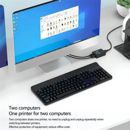 USB2.0 2 Θύρες Hub USB Switch Printer Sharer Δύο υπολογιστές Splitter U In Share Printer Disk Device Share 2 Usb USB 1out 1 H9S3 2