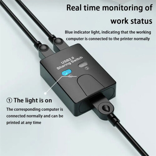USB2.0 2 Θύρες Hub USB Switch Printer Sharer Δύο υπολογιστές Splitter U In Share Printer Disk Device Share 2 Usb USB 1out 1 H9S3 1