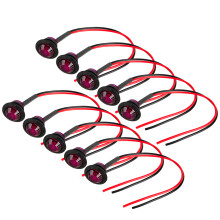 12V 10 Stück/Satz 3/4" lila, runder lila LED-Freigabesignal Markierungsleuchten für Pickups, Lkw, Bootsanhänger SUV