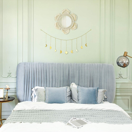 Καθρέφτης τοίχου Sunburst Boho, διακόσμηση σε μποέμικο στιλ και vintage, εύκολος κρεμαστός 1