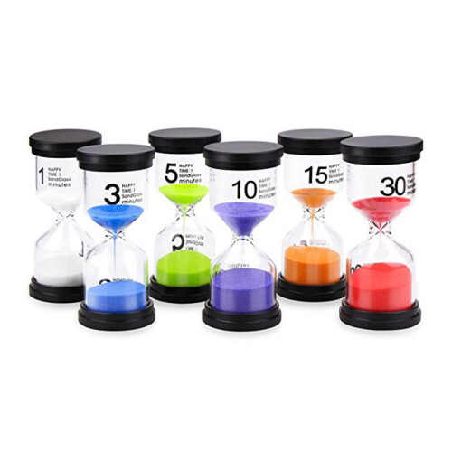 Sturdy Materials for Unmatched Durability, Effective Time Management Skills with 6 Colorful Sand Timer Set 1