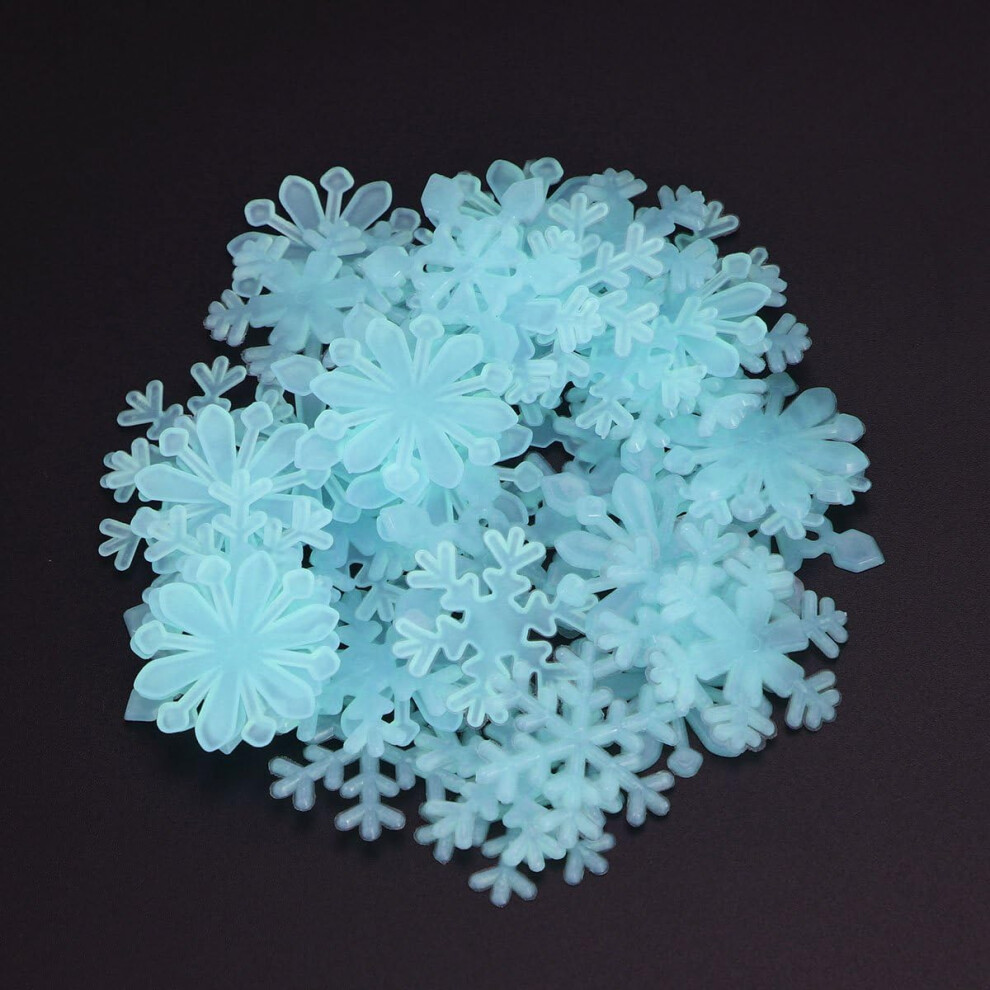 3D Snowflake Wall Stickers, Removable Glow In The Christmas Snowflake Wall Decal, Luminous Christmas Decoration For Bedroom Baby Room Children's Dark