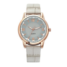 Watch Ladies Leather Quartz Wristwatch One Size Grey Fashionable And Simple