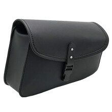 PU Leather Motorcycle Saddle Bag Left Side Tool Storage with Buckle Closure and WeatherResistant Design