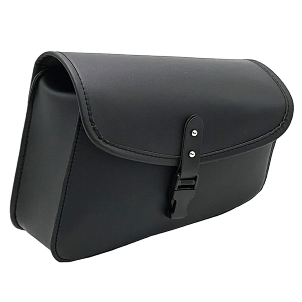 Pu Leather Motorcycle Saddle Bag Left Side Tool Storage With Buckle Closure And Weatherresistant Design 9347817966596