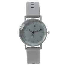 Leather Cuff Watches for Women One Size Grey With Date Ms Wristwatch Casual Business Style