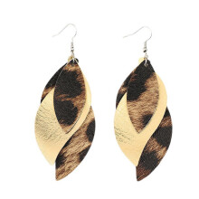 Boucles d'oreilles en forme de S imprimé léopard moderne, bijoux