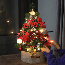 Mini Artificial Christmas Tree, Versatile Christmas Decoration For Indoor Outdoor Use, Realistic Design, Battery-Powered Led Light (2FT)
