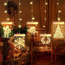 Guirlande lumineuse féérique à flocons de neige avec modes scintillants, étanche pour décoration intérieure et extérieure, extensible (1,5 m,