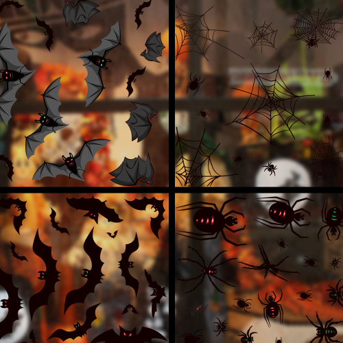 Τρομάξτε λίγο: Κλασικά στοιχεία για το Halloween και μαύρες νυχτερίδες, αράχνες, 2