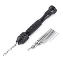 Vrtáky Micro Twist, prenosné úložné priestory pre dômyselný dizajn skľučovadla, nastaviteľný rozsah upnutia, 0,3 mm až 3,6 mm, čierne