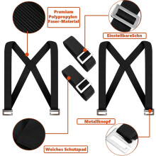 Adjustable Suspenders for Collaborative Lifting, Dual-User Ergonomic Harness with Movable Strap, X-Back Suspenders Design for Balanced Weight