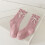Mädchen Pink Mid-Calf-Socken mit Perlen-Bogen, Baumwolle, 14-16cm 5