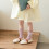 Mädchen Pink Mid-Calf-Socken mit Perlen-Bogen, Baumwolle, 14-16cm 6