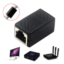 RJ45 hálózati női adapter Fekete nőstény csatlakozó csatlakozó kiterjesztő RJ 45 Ethernet kábelhosszabbító