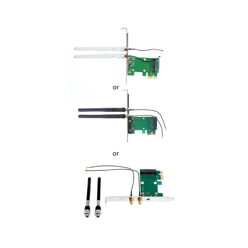 Wifi Adapter Mini Pcie To Pci-E 1X Wifi Raiser Wireless Network Card Support Mini Pcie Network Adapter With Antennas 6935161459081