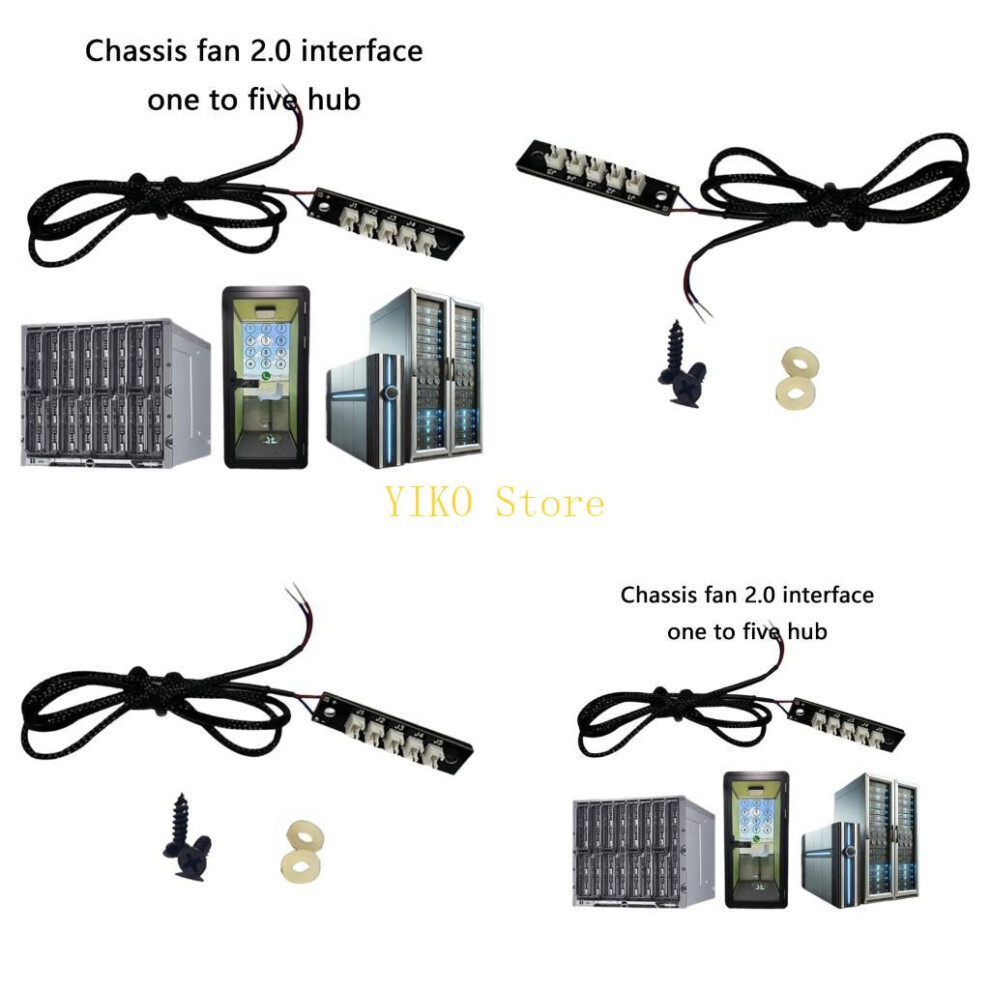 K32c 5Port Pc Fan Hub Splitter 2Pin Connectors Enhances Cooling Stable Distribution 6935161438475