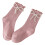 Mädchen Pink Mid-Calf-Socken mit Perlen-Bogen, Baumwolle, 14-16cm 2